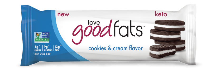 Love Good Fats Cookies & Cream Single Bar