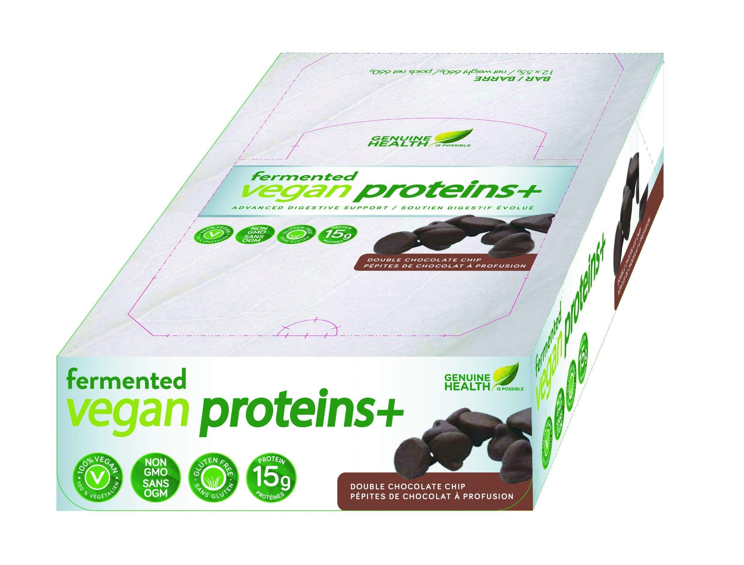 Genuine Health fermented vegan proteins + Double Chocolate Chip Box