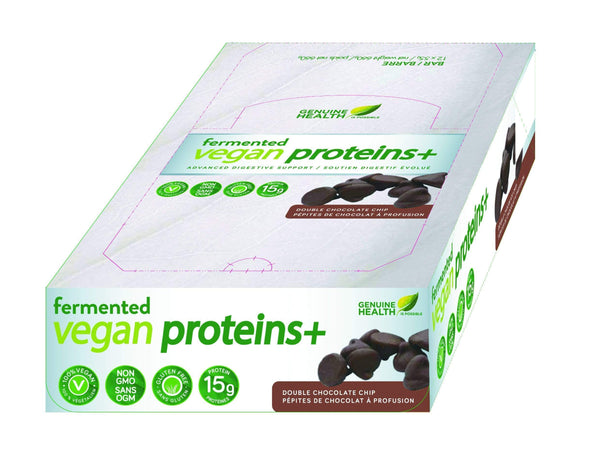 بروتينات نباتية مخمرة صحية أصلية + علبة رقائق شوكولاتة مزدوجة 