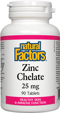 Natural Factors Zinc Chelate 25 mg, 90 Tablets