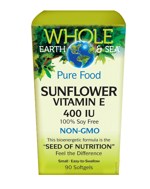 Whole Earth and Sea Pure Food Natural Factors Sunflower Vitamin E 400 IU