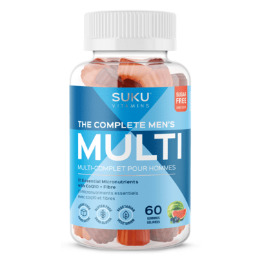 Suku Vitamins The Complete Men's Multi Plus CoQ10 والألياف 60 علكة - نكهة الفواكه المختلطة