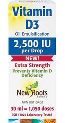 New Roots Vitamin D3 2500 IU Extra Strength Drops (30 mL)