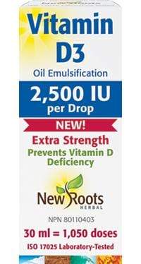 New Roots Vitamin D3 2500 IU Extra Strength Drops (30 mL)