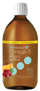 NutraVege2x Omega-3 Plant Extra Strength Value Size - Cranberry Orange (500 mL)