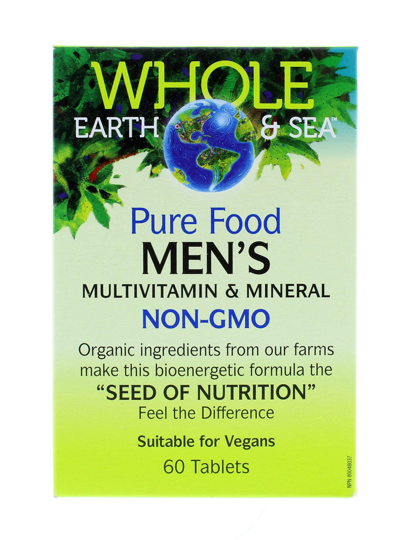 Whole Earth and Sea Pure Food للرجال متعدد الفيتامينات والمعادن غير المعدلة وراثيًا