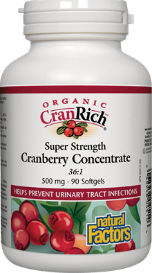 Natural Factors Cranrich Organic Super Strength Cranberry Concentrate 36:1 500mg 90 Softgels