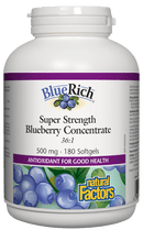 Natural Factors BlueRich Super Strength Blueberry Concentrate 500 mg 180 Softgels
