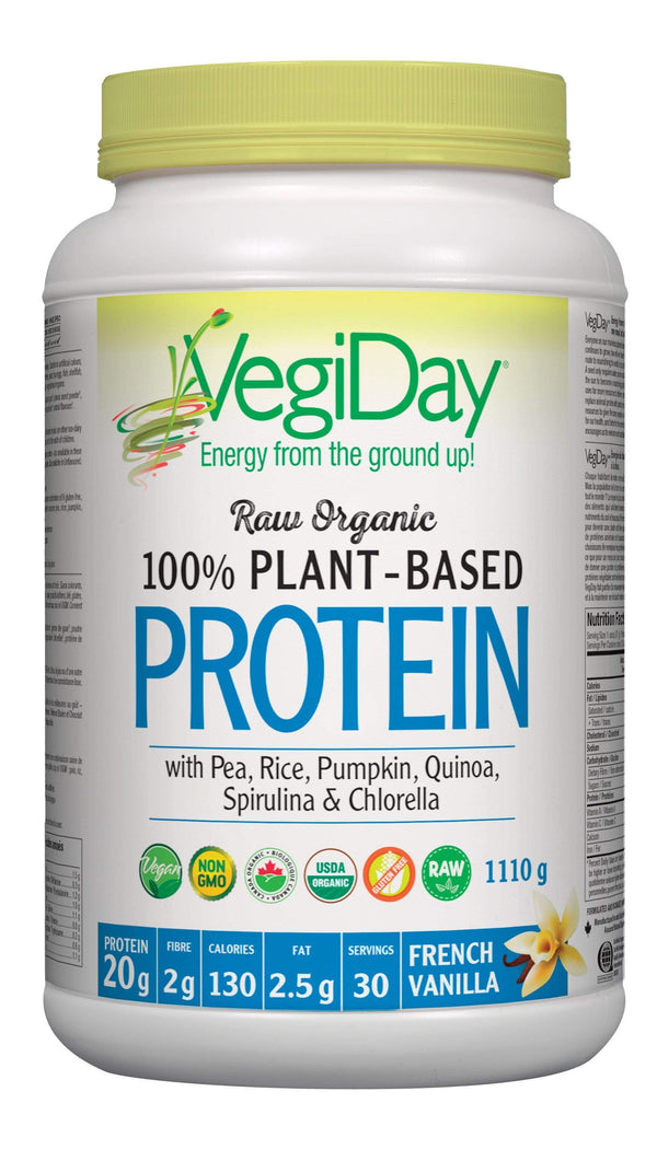VegiDay البروتين النباتي العضوي الخام والفانيليا الفرنسية