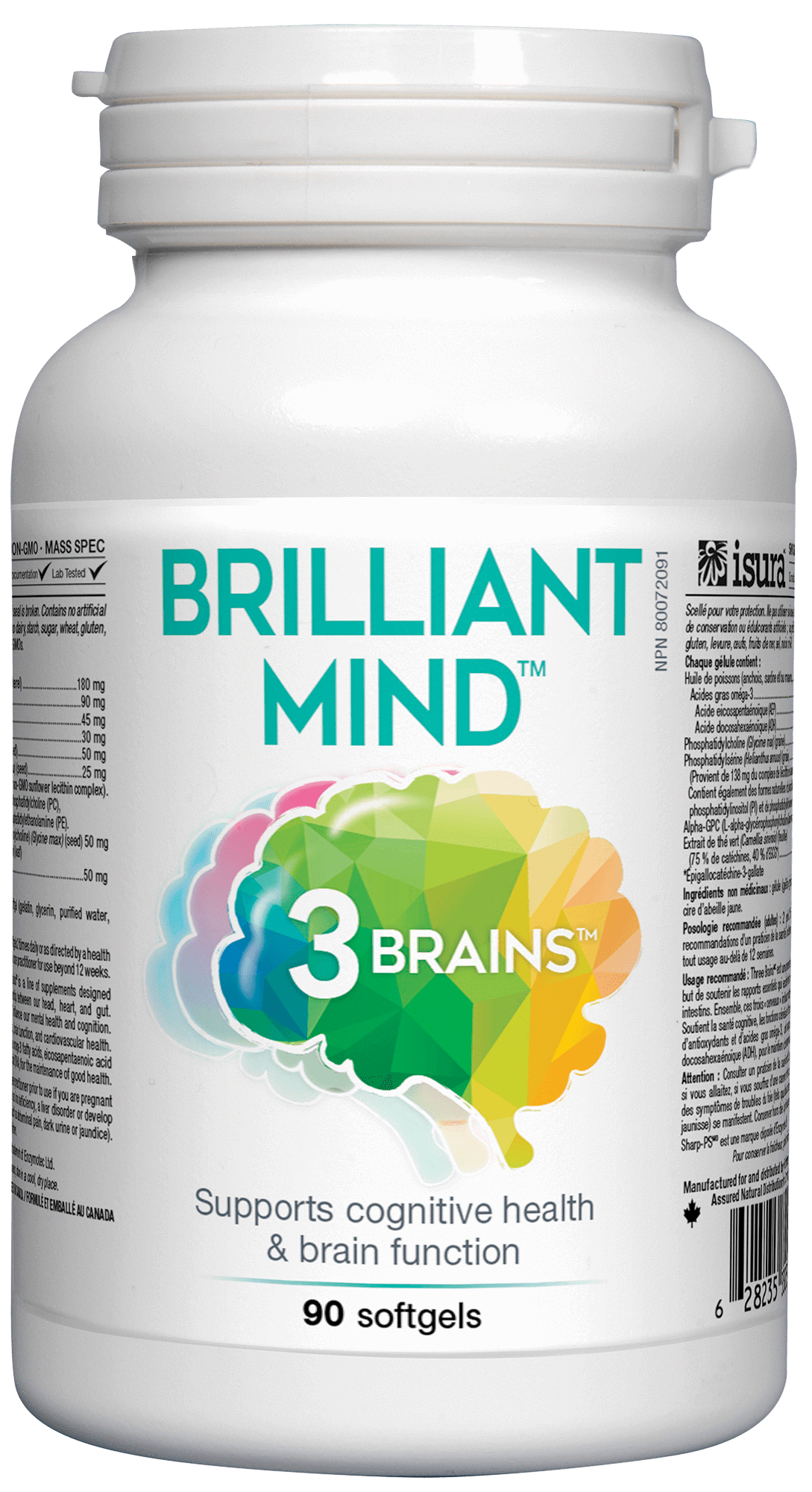 3 Brains, Brilliant Mind, 90 Softgels