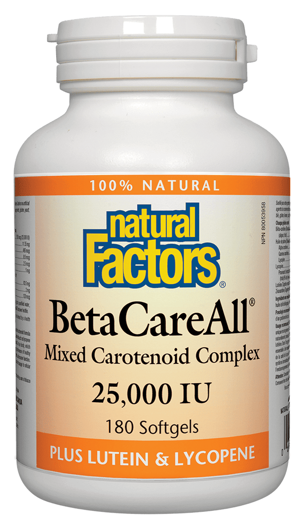 Natural Factors BetaCareAll 25,000 IU 180 소프트젤