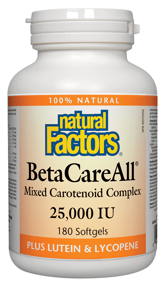 Natural Factors BetaCareAll 25,000 IU 180 소프트젤