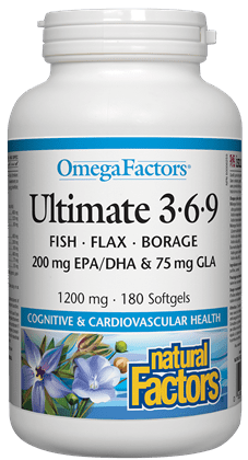 العوامل الطبيعية OmegaFactors Ultimate 3-6-9 1200 mg