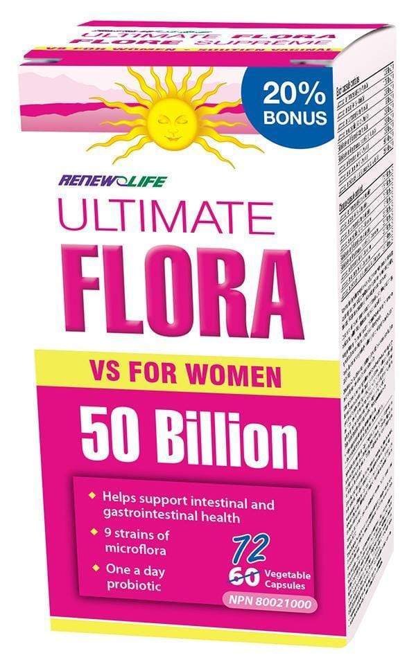 Renew Life Ultimate Flora Vaginal Support 50 مليار 72 كبسولة حجم إضافي