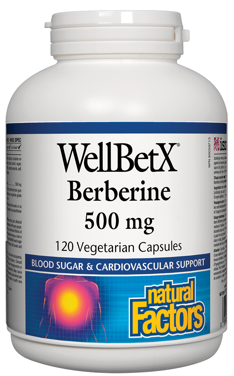 Natural Factors WellBetX Berberine 500 mg, 120 Capsules
