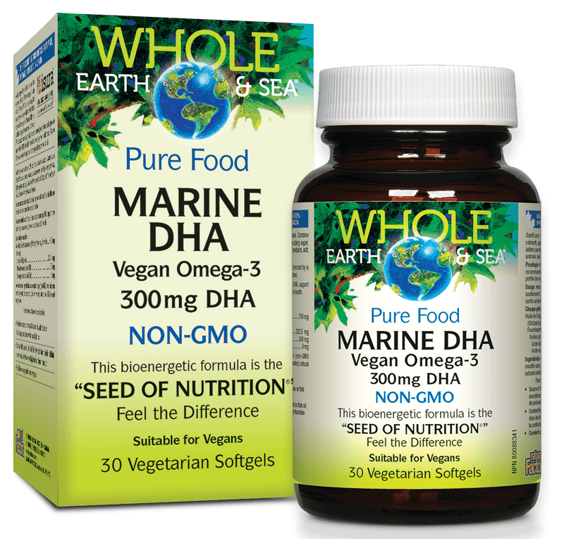 Whole Earth and Sea Marine DHA Vegan Omega-3 300 mg DHA 30 Softgels