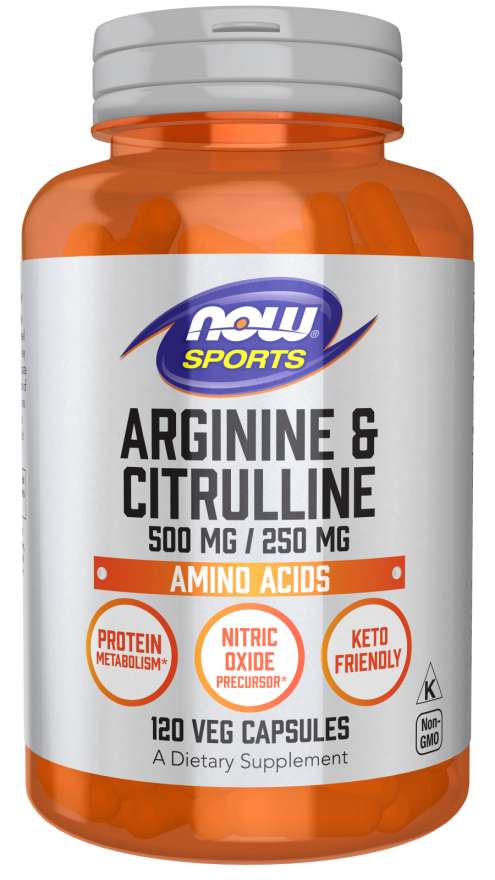 NOW, Arginine & Citrulline, 120 V-Caps