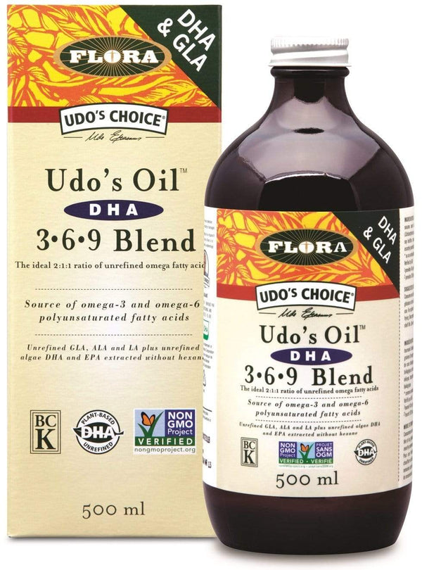Flora Udo's Choice Udo's Oil Omega 3+6+9 Blend +DHA 500 ml