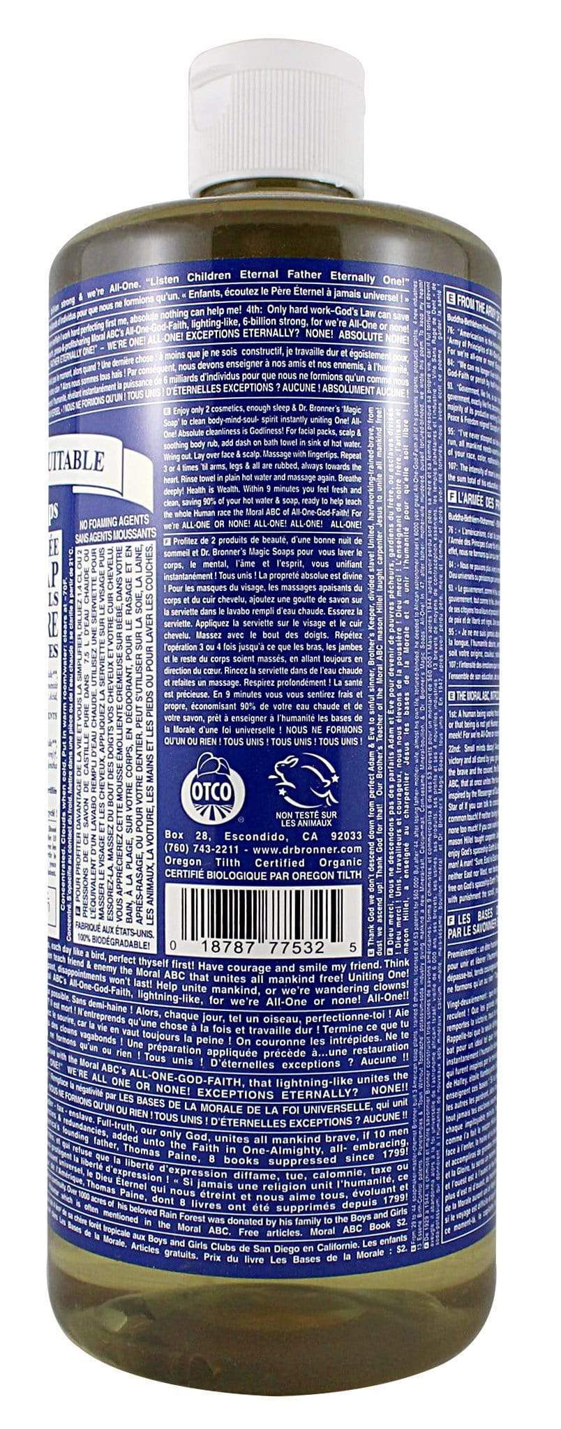Dr. Bronner's Peppermint Liquid Soap 946 mL