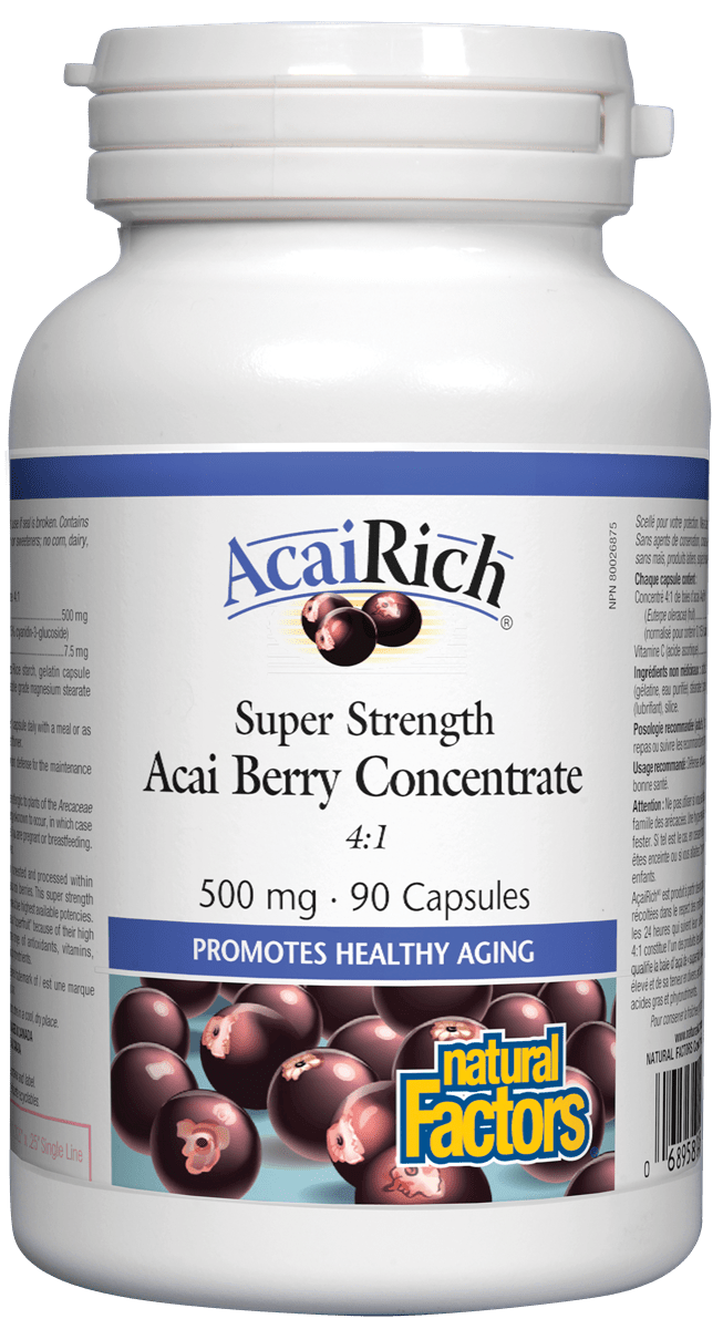 Natural Factors AcaiRich Super Strength Acai Berry Concentrate 90 Capsules