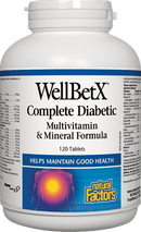 Natural Factors Well BetX Complete Diabetic Multi Vitamin & Mineral Formula, 120 Tablets