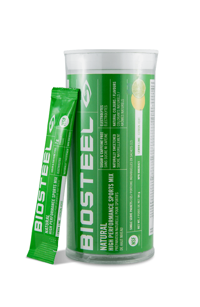 BioSteel Natural High Performance Sports Mix Tube Lemon Lime 12 Single Serve Packets