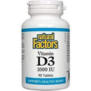 Natural Factors Vitamin D3 1000 IU, 90 Tablets
