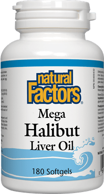 Natural Factors Mega Halibut Liver Oil 180 Softgels