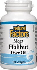 Natural Factors Mega Halibut Liver Oil 180 Softgels