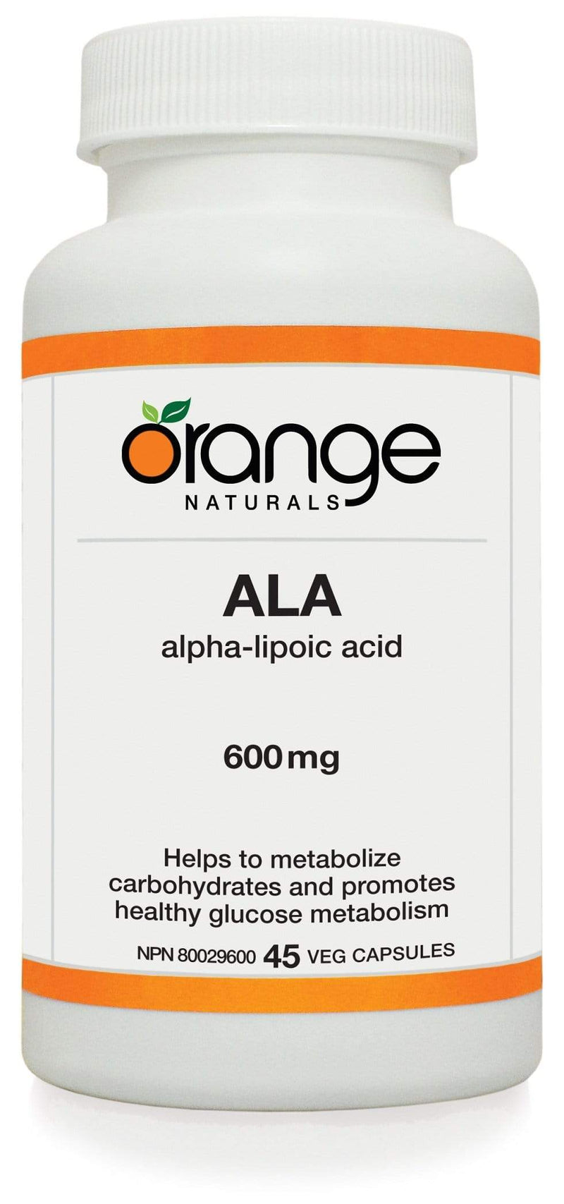 Orange Naturals, ALA 600 ملغ، 45 كبسولة نباتية (تم إيقافها)