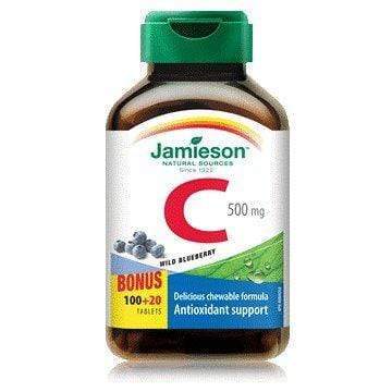 Jamieson Vitamin C Chewable 500 MG - Wild Blueberry