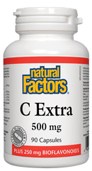 Natural Factors C Extra 500 mg Plus 250 mg Bioflavonoids 90 Capsules