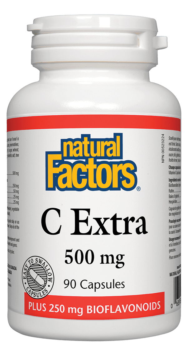 Natural Factors C 엑스트라 500mg + 바이오플라보노이드 250mg 90캡슐