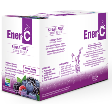 Ener-C، فيتامين C، 1000 مجم، خالي من السكر، التوت المختلط، 30 عبوة