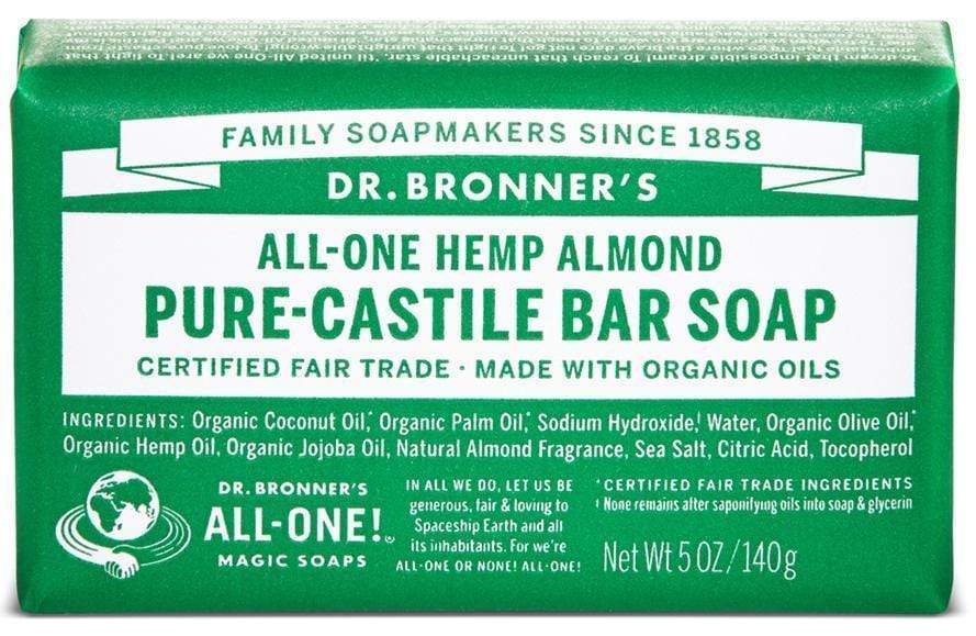 Dr. Bronner's, Pure-Castile Bar Soap, Almond, 140g (5Oz)