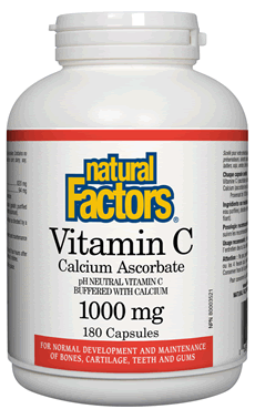 Natural Factors 비타민 C - 칼슘 아스코르베이트 1000 mg 180 캡슐