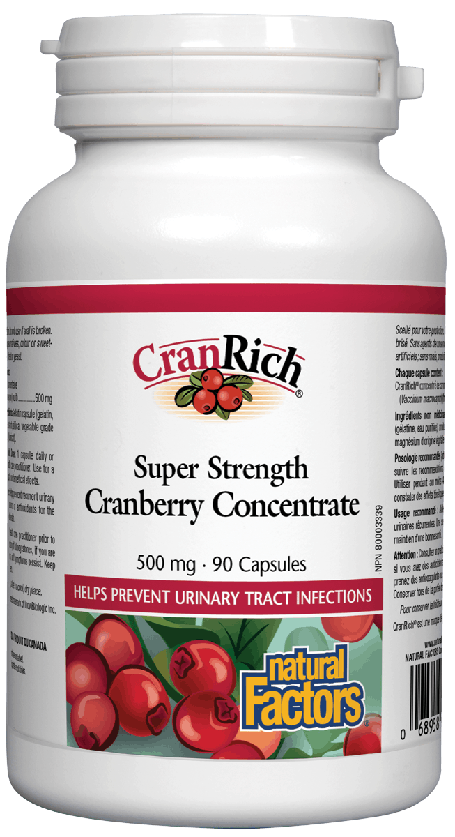 Natural Factors Cranrich Super Strength Cranberry Concentrate 500mg 90 Capsules