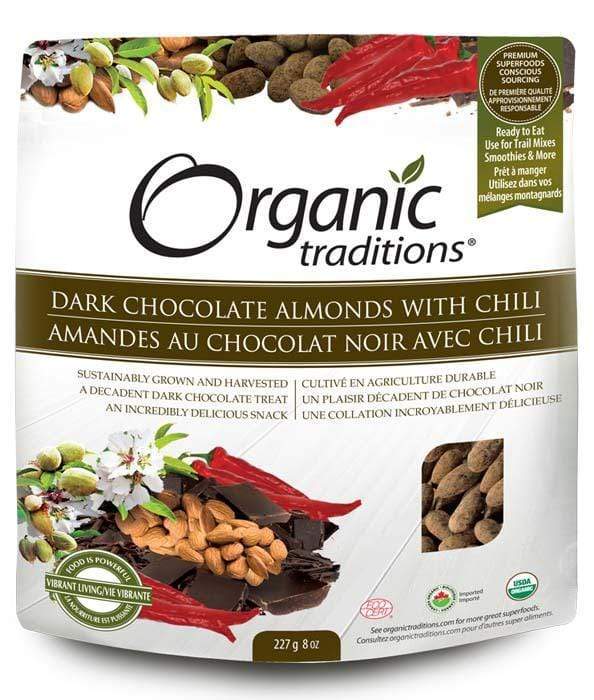 Organic Traditions Dark Chocolate Almonds with Chili