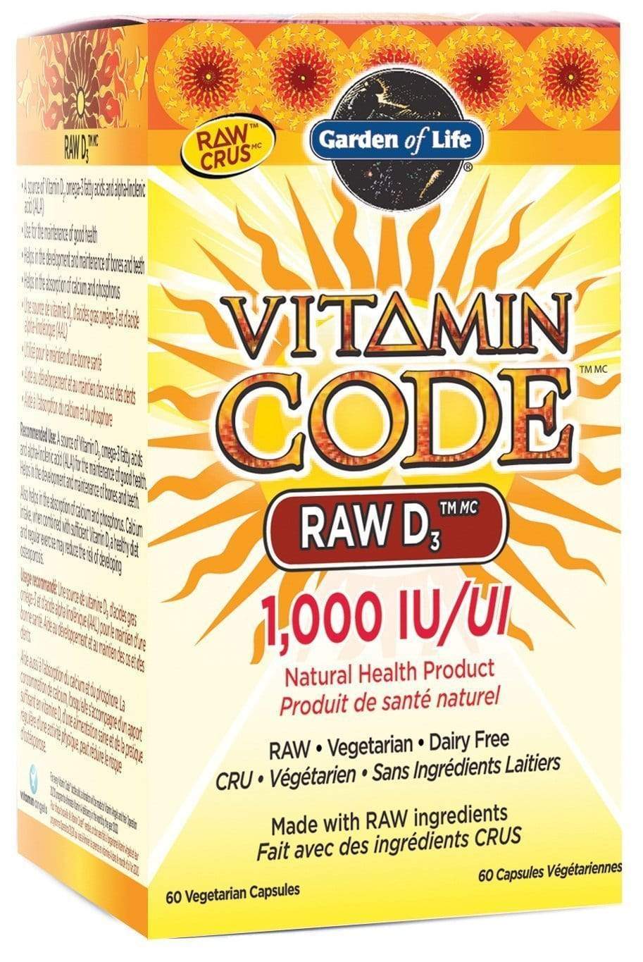 Garden of Life Vitamin Code - RAW D3 1000 IU
