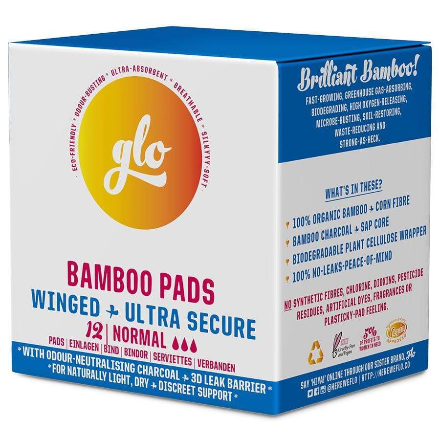 GLO Bamboo Pads for Sensitive Bladder, Normal w/ Wings