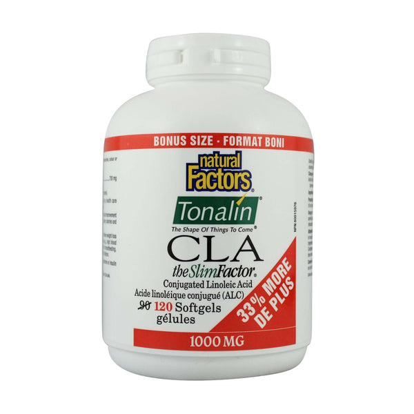 Natural Factors CLA 토날린 1000 mg 보너스 크기 120 소프트젤