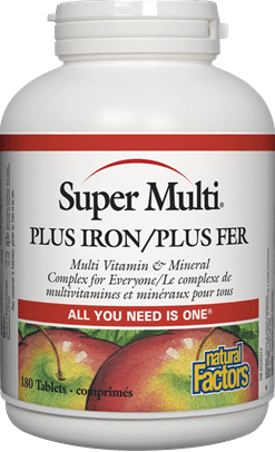 Natural Factors Super Multi Plus Iron, 90 Tablets