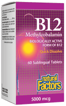 Natural Factors B12 Methylcobalamin 5000 mcg 60 Tablets