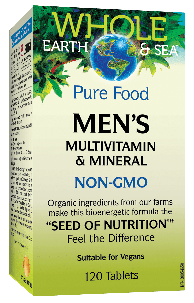 Whole Earth and Sea Pure Food Men's Multivitamin and Mineral NON-GMO 120 Tablets