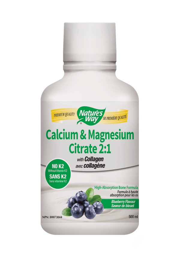 Nature's Way Calcium & Magnesium Citrate 2:1 with Collagen - Blueberry