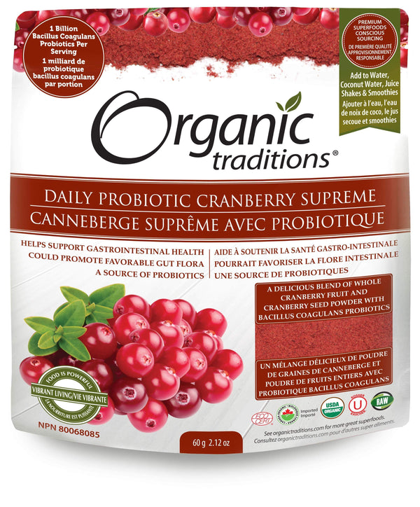 Organic Traditions Daily 프로바이오틱스 크랜베리 ​​수프림