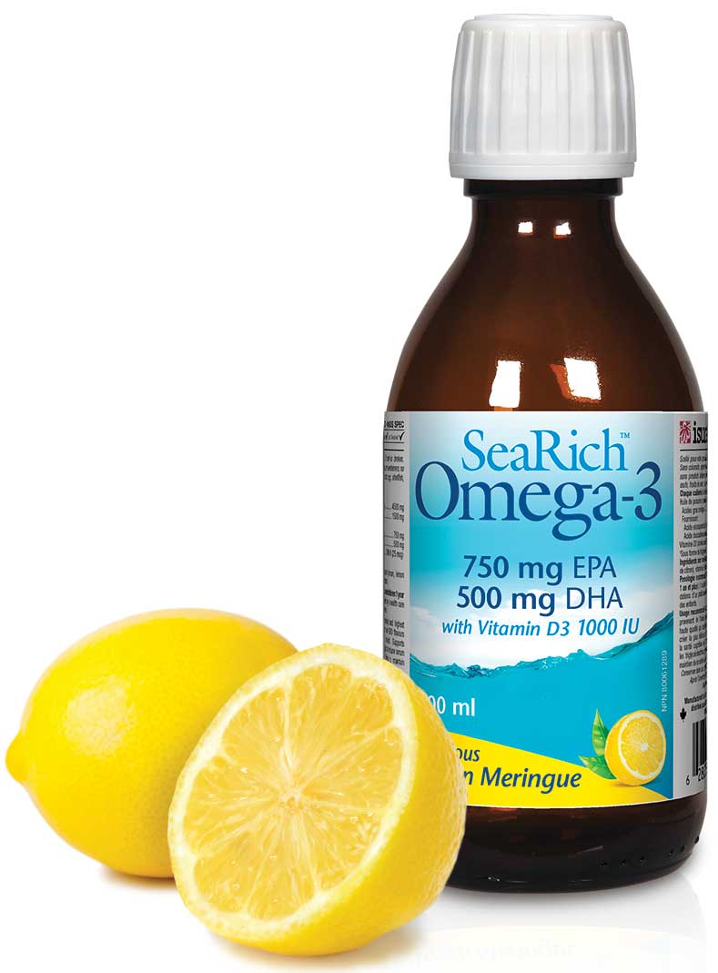 العوامل الطبيعية SeaRich أوميغا 3 مرنغ الليمون