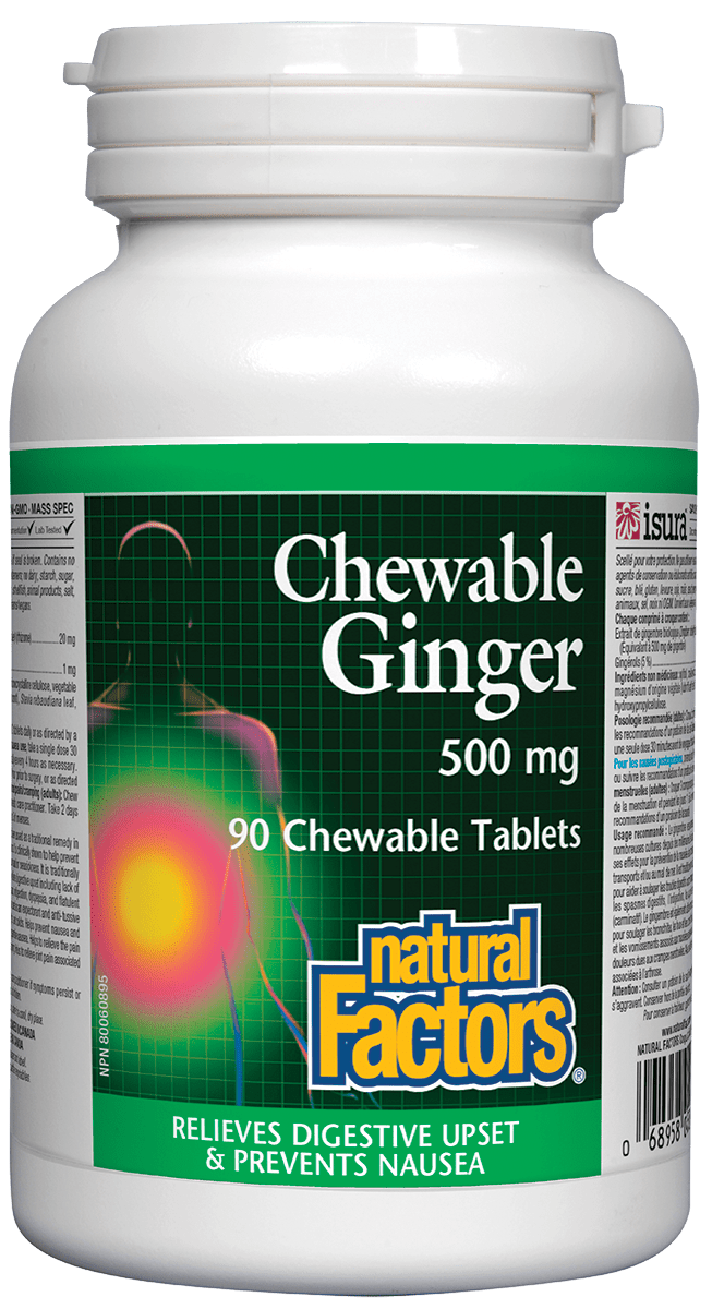 Natural Factors Chewable Ginger 500mg 90 Tablets
