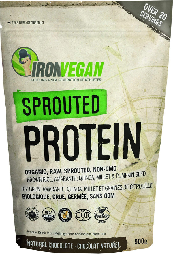 Iron Vegan - Sprouted Protein Natural Chocolate At Healtha.ca