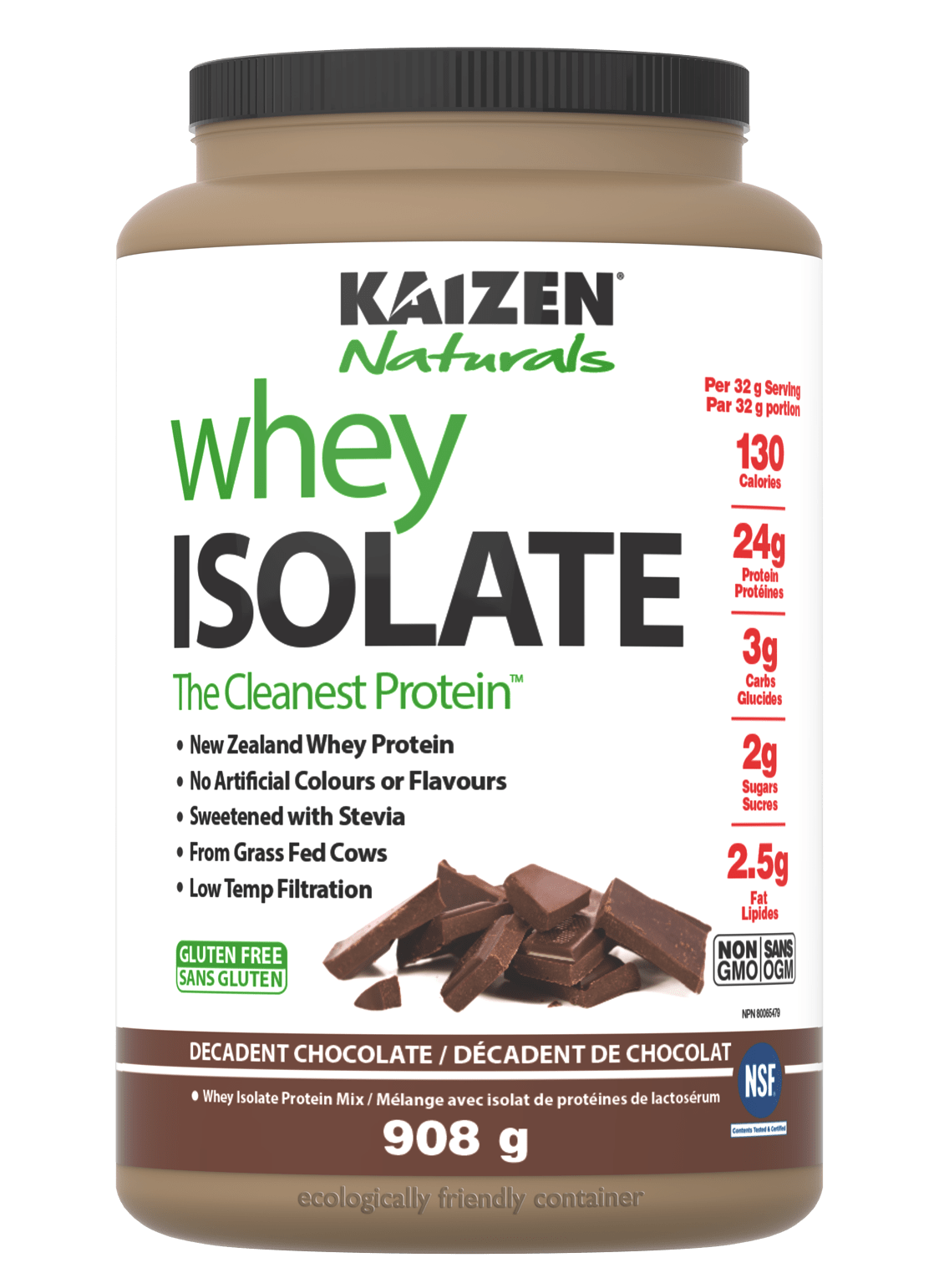 Kaizen Naturals Whey Isolate Decadent Chocolate 840 g
